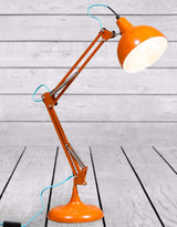 Orange Traditional Desk Lamp (Blue Fabric Flex) - CL98