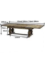 Reclaimed Elm Extending Dining Table - BRT3