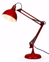 Red Traditional Large Desk Lamp (Purple Fabric Flex) - CL100