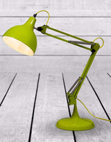 Lime Green Traditional Large Desk Lamp (Yellow Fabric Flex) - CL101
