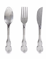 Polished Aluminium Fork, Knife & Spoon Set Wall Hangings - AL107