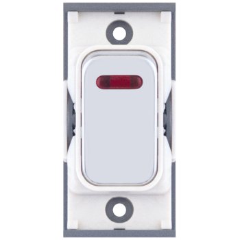 Selectric GRID360 Polished Chrome 20A DP Switch Module with Neon and White Insert