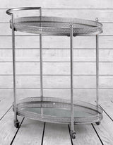 Antique Silver Metal Trolley - EM98