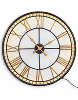 Black and Gold Back Lit Glass "Westminster" Wall Clock - ET254