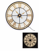 Black and Gold Back Lit Glass "Westminster" Wall Clock - ET254