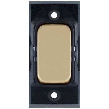 Selectric GRID360 Satin Brass 10A Retractive Switch Module with Black Insert