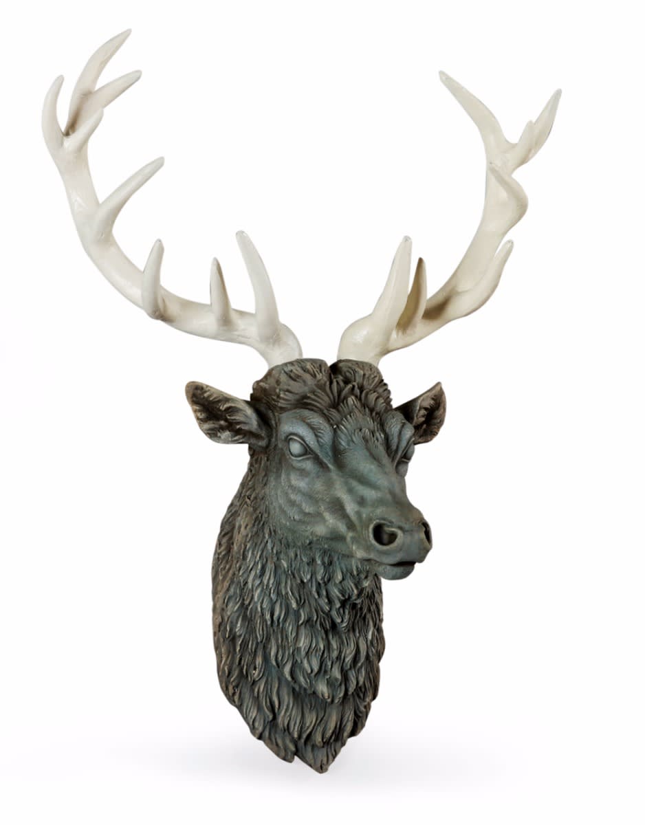 Large Stone Effect Stag Head with Antiqued Antlers - BD132