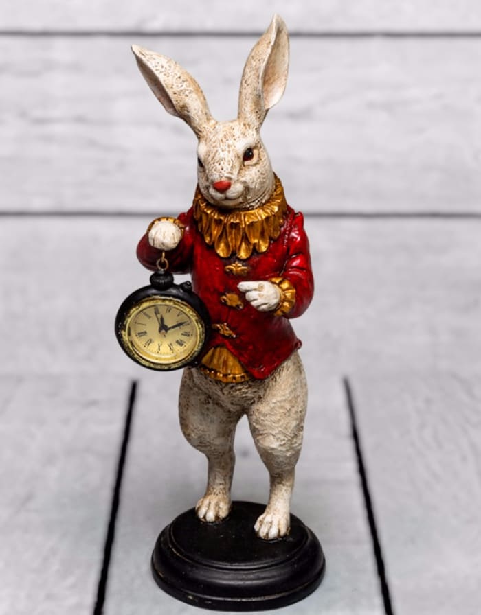 The White Rabbit Standing Clock Figure - Red - RM49