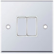 Selectric 7M-Pro Polished Chrome 2 Gang 10A 2 Way Switch with White Insert