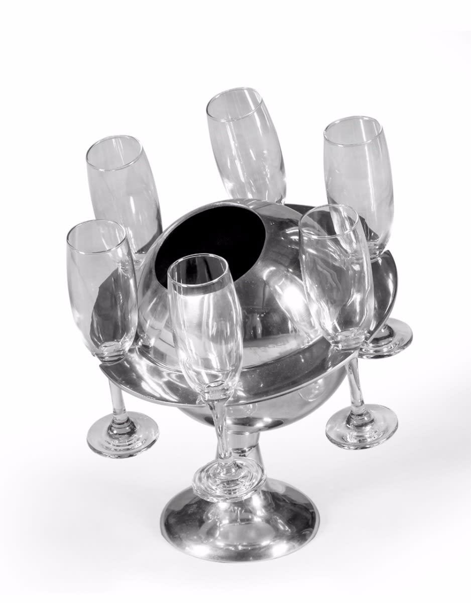 Polished Aluminium Saturn Ice Bucket - AL117X
