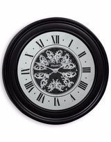Black Mirrored Face Antique Style Moving Gears Clock - ET294