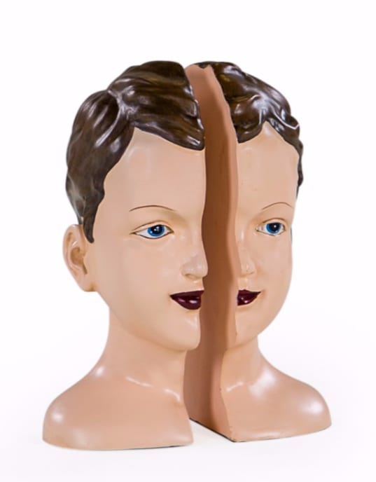 Antiqued Split Deco Head Bookends..*ONE PAIR PER INNER CARTON* - RM55