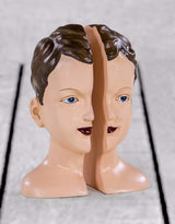 Antiqued Split Deco Head Bookends..*ONE PAIR PER INNER CARTON* - RM55