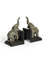 Cast Iron Antiqued Pair of Elephant Bookends - STM43