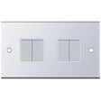 Selectric 5M Polished Chrome 4 Gang 10A 2 Way Switch with White Insert