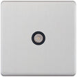 Selectric 5M-Plus Satin Chrome 1 Gang TV Socket with Black Insert