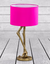 Antique Gold Flamingo Leg Table Lamp with Pink Shade - TL58