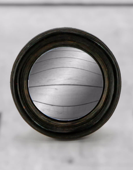 Antiqued Black Thin Framed Extra Small Convex Mirror - MK5