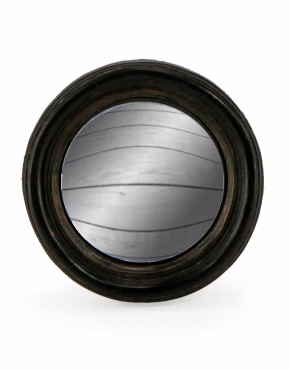 Antiqued Black Thin Framed Extra Small Convex Mirror - MK5