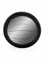 Antiqued Black Thin Framed Small Convex Mirror - MK6