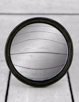 Antiqued Black Thin Framed Large Convex Mirror - MK8