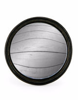 Antiqued Black Thin Framed Large Convex Mirror - MK8