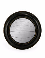 Antiqued Black Rounded Framed Small Convex Mirror - MK9