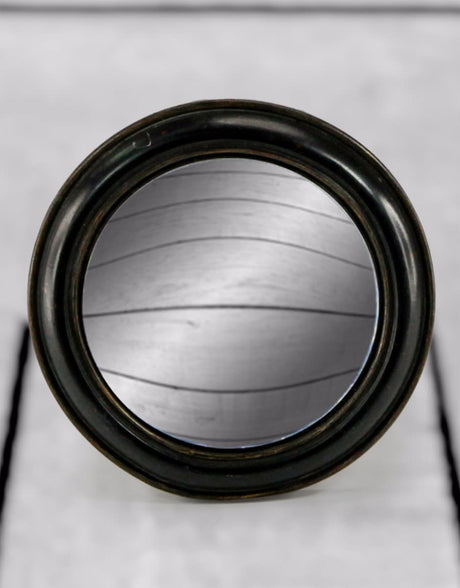 Antiqued Black Rounded Framed Medium Convex Mirror - MK10