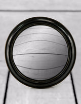 Antiqued Black Rounded Framed Large Convex Mirror - MK11