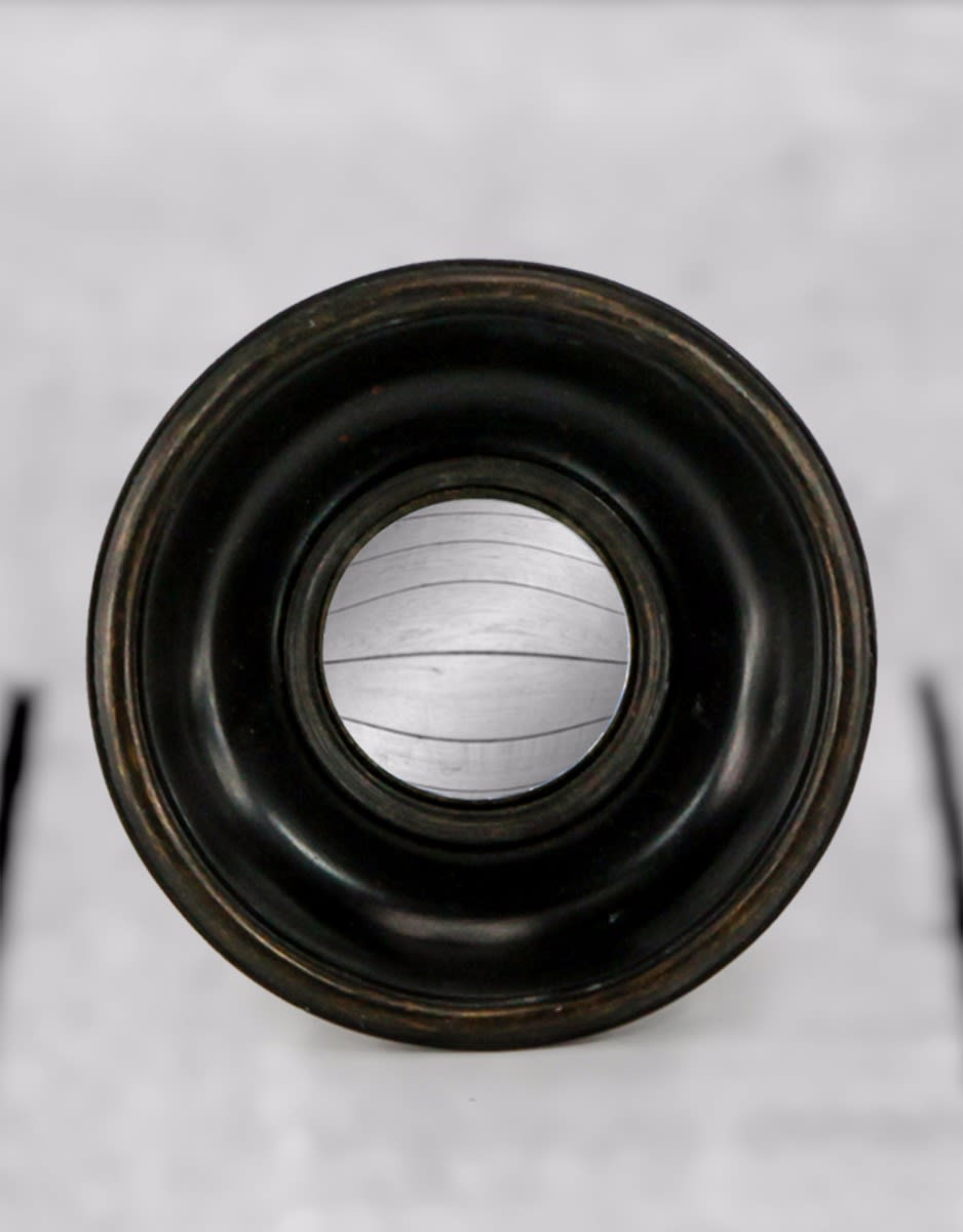 Antiqued Black Deep Framed Extra Small Convex Mirror - MK12