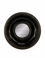 Antiqued Black Deep Framed Extra Small Convex Mirror - MK12