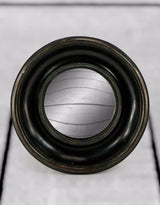 Antiqued Black Deep Framed Small Convex Mirror - MK13