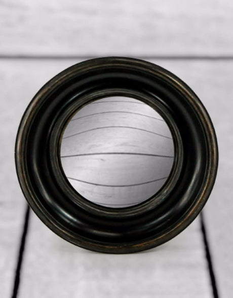Antiqued Black Deep Framed Medium Convex Mirror - MK14