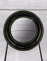 Antiqued Black Deep Framed Large Convex Mirror - MK15