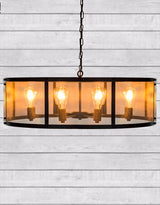 Large Round Black Iron Industrial Chandelier - CH258
