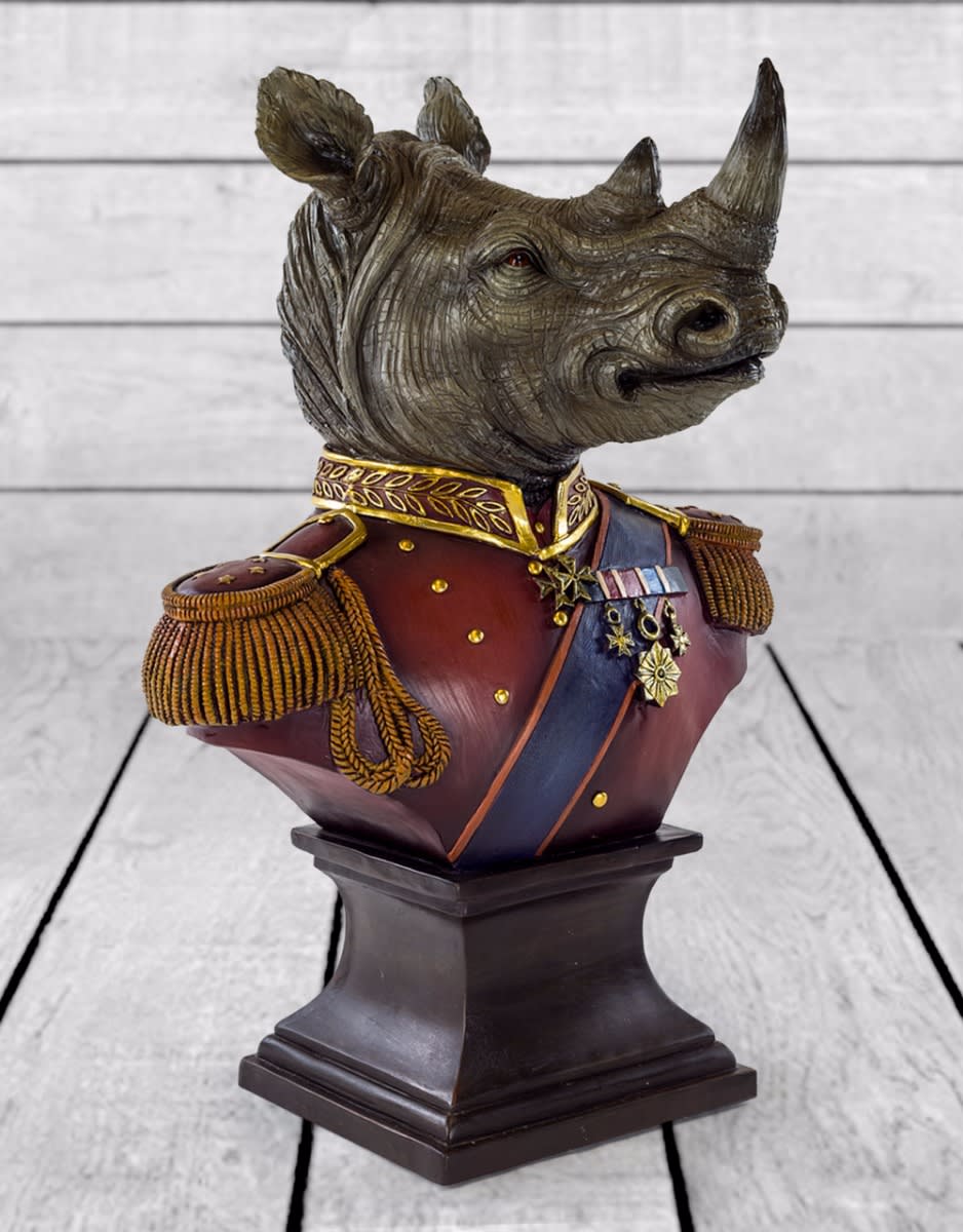 Extra Large Gentry Rhino Bust on Square Base - BD137