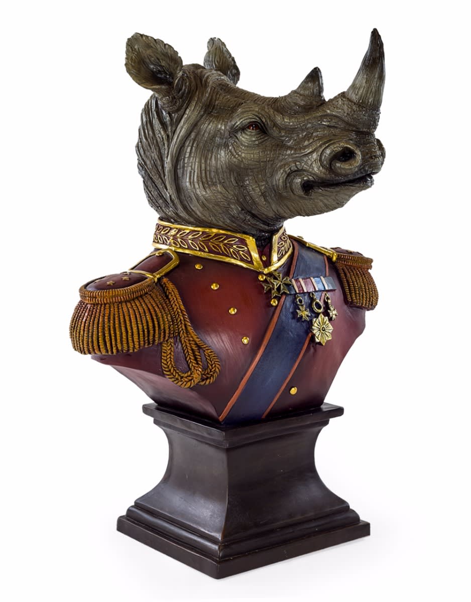 Extra Large Gentry Rhino Bust on Square Base - BD137