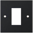 Selectric 5M Matt Black 1 Gang Euro Plate with Single Aperture