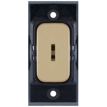 Selectric GRID360 Satin Brass 10A DP Keyswitch Module with Black Insert