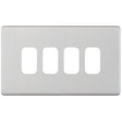 Selectric 5M-Plus GRID360 Satin Chrome 4 Gang Faceplate