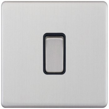 Selectric 5M-Plus Satin Chrome 1 Gang 20A DP Switch with Black Insert