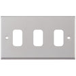 Selectric 7M-Pro GRID360 Satin Chrome 3 Gang Faceplate