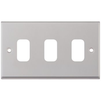 Selectric 7M-Pro GRID360 Satin Chrome 3 Gang Faceplate