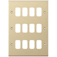 Selectric 5M GRID360 Satin Brass 12 Gang Faceplate