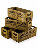 Set of 4 Antiqued "Abbey Road" Wooden Boxes - FC27