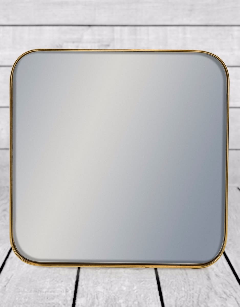 Small Square Gold Framed Arden Wall Mirror - M376