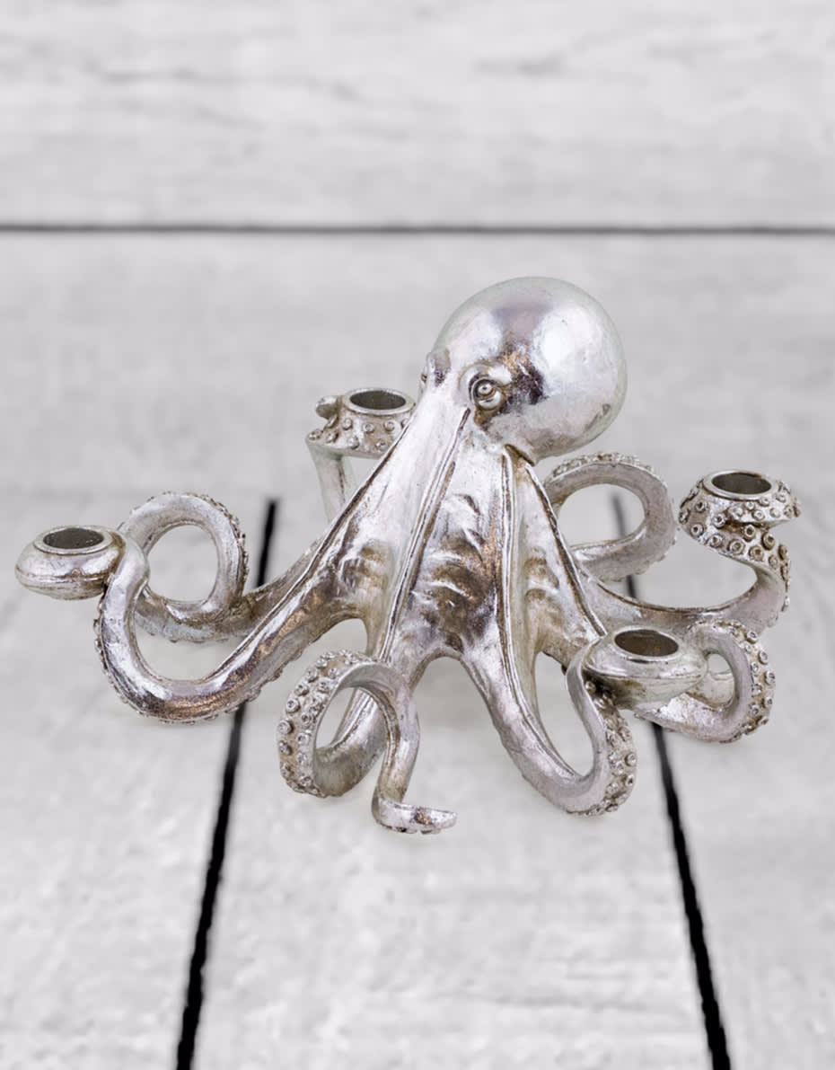 Silver Octopus Candle Stick - SM74
