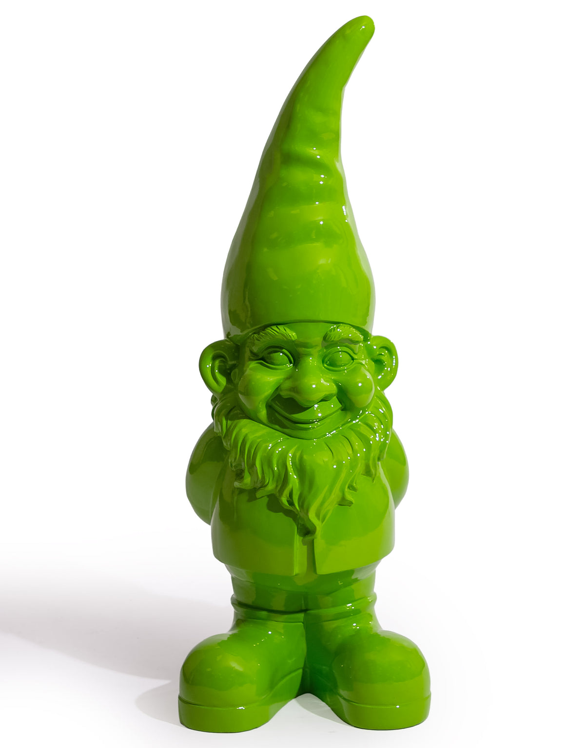 Giant Bright Green Standing Gnome Figure - FL111