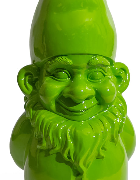 Giant Bright Green Standing Gnome Figure - FL111