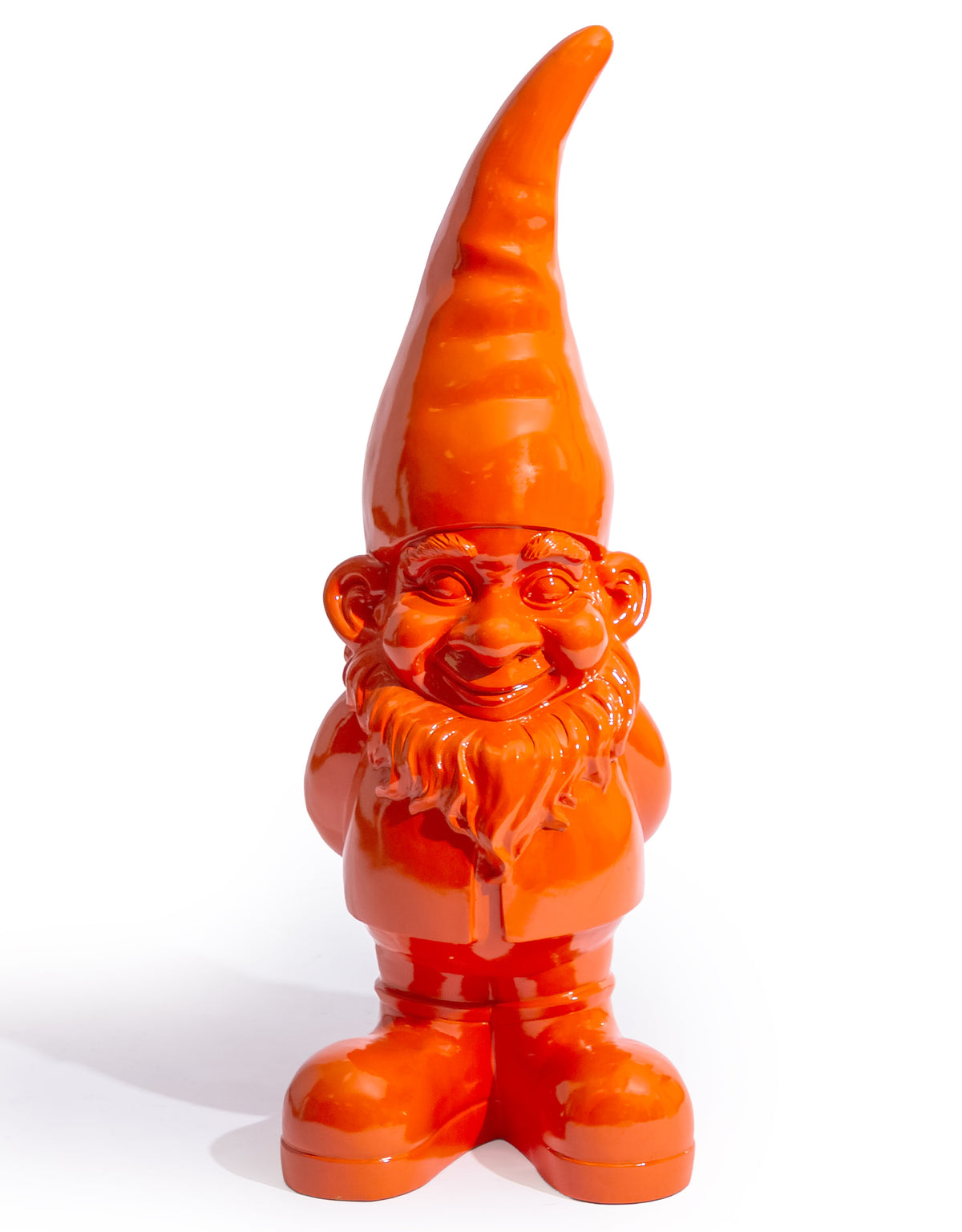 Giant Bright Orange Standing Gnome Figure - FL112